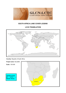 SOUTH AFRICA LAND COVER LEGEND  LCCS TRANSLATION TRANSLATION