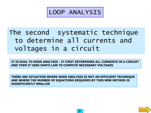 LOOP ANALYSIS The second  systematic technique to determine all currents and