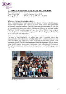 STUDENT REPORT FROM REIMS MANAGEMENT SCHOOL