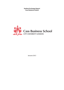 Student Exchange Report Cass Business School  Autumn 2013