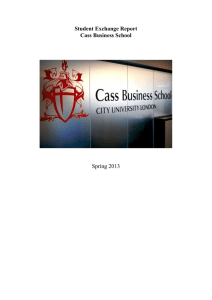 Student Exchange Report Cass Business School  Spring 2013