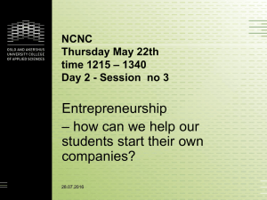 Entrepreneurship – how can we help our students start their own companies?