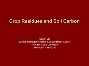 Crop Residues and Soil Carbon Rattan Lal Carbon Management and Sequestration Center
