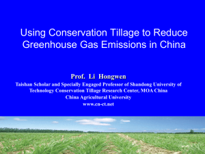 Using Conservation Tillage to Reduce Greenhouse Gas Emissions in China