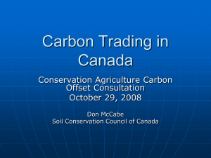 Carbon Trading in Canada Conservation Agriculture Carbon Offset Consultation