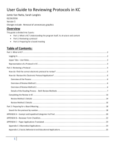 User Guide to Reviewing Protocols in KC Overview