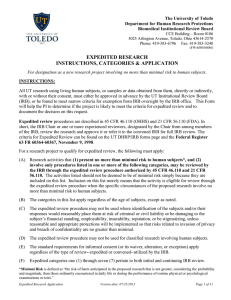 The University of Toledo Department for Human Research Protections