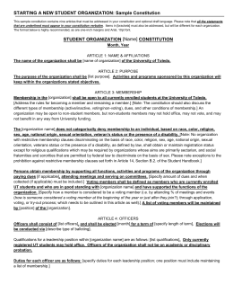 Business Accounting Creation of a Constitution from