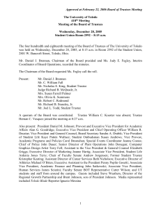 Approved at February 22, 2006 Board of Trustees Meeting 418 Meeting