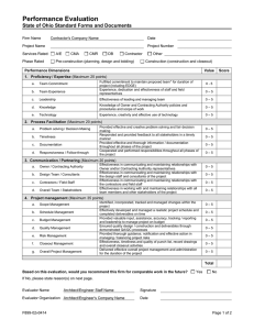 Performance Evaluation State of Ohio Standard Forms and Documents