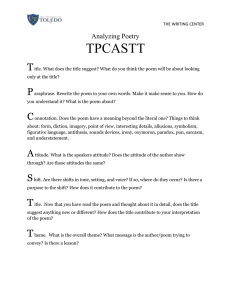 TPCASTT T Analyzing Poetry