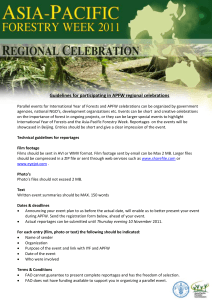 Guidelines for participating in APFW regional celebrations