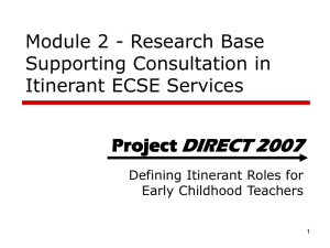 DIRECT 2007 Project Module 2 - Research Base Supporting Consultation in