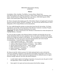 MBE/EDGE Subcommittee Meeting 02/09/2010 Minutes