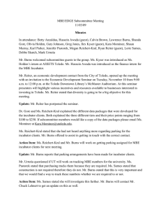 MBE/EDGE Subcommittee Meeting 11/03/09 Minutes