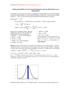 Finding Probabilities for the Normal Distribution when the Distribution is... Standardized
