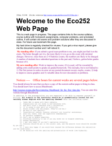 Welcome to the Eco252 Web Page