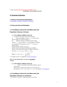 A. Parameter Estimation  1. Review of the Normal Distribution