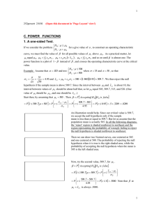 C. POWER   FUNCTIONS 1. A one-sided Test.
