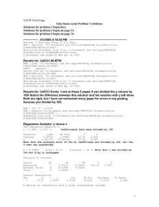 Take-home exam Problem 1 solutions. Solutions for problem 1 begin here.