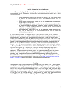 Possible Rubric for Statistics Exams.