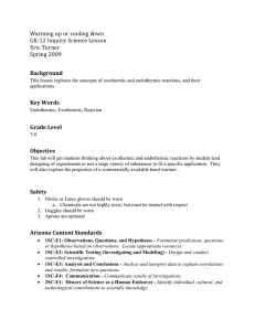 Warming up or cooling down GK-12 Inquiry Science Lesson Eric Turner Spring 2009
