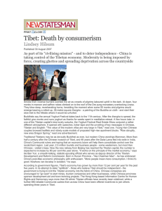 Tibet: Death by consumerism Lindsey Hilsum
