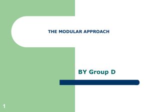 BY Group D 1 THE MODULAR APPROACH