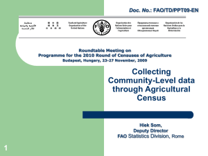 Collecting Community-Level data through Agricultural Census