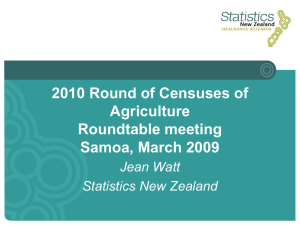 2010 Round of Censuses of Agriculture Roundtable meeting Samoa, March 2009