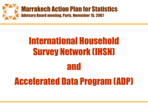 International Household Survey Network (IHSN) and Accelerated Data Program (ADP)