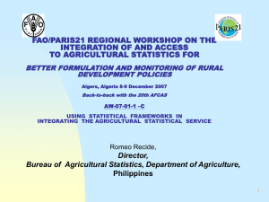 FAO/PARIS21 REGIONAL WORKSHOP ON THE INTEGRATION OF AND ACCESS Director,