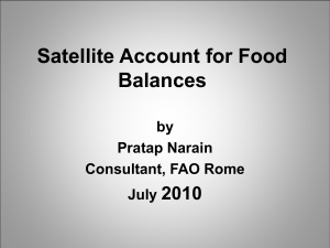 Satellite Account for Food Balances 2010 by