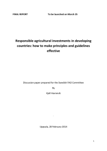 Responsible agricultural investments in developing effective