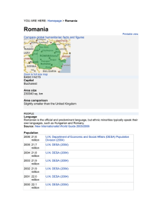 Romania  Bucharest 230340 sq. km
