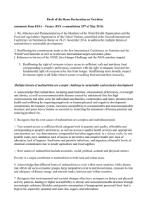 Draft of the Rome Declaration on Nutrition