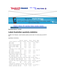 Latest Australian quarterly statistics International Home Yahoo!