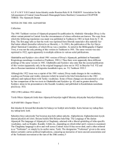 A L P A M Y S H Central Asian... Advancement of Central Asian Research Monograph Series Hartford, Connecticut CHAPTER