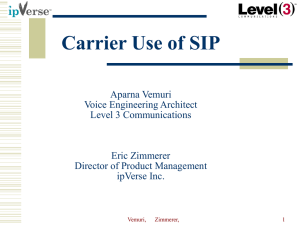 Carrier Use of SIP