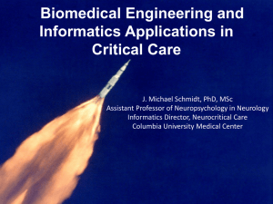 Biomedical Engineering and Informatics Applications in Critical Care