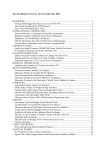 Slovenia Business Week no. 46, November 8th, 2004  HEADLINES ............................................................................................................................. 3