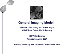 General Imaging Model Michael Grossberg and Shree Nayar CAVE Lab, Columbia University