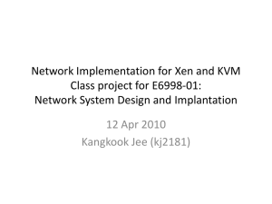 Network Implementation for Xen and KVM Class project for E6998-01: