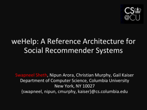 weHelp: A Reference Architecture for Social Recommender Systems