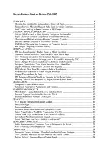 Slovenia Business Week no. 26, June 27th, 2005  HEADLINES ............................................................................................................................. 3