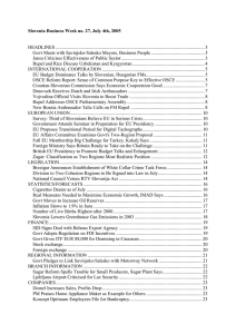 Slovenia Business Week no. 27, July 4th, 2005  HEADLINES ............................................................................................................................. 3