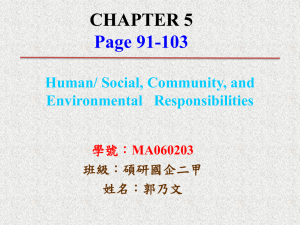 CHAPTER 5 Page 91-103 Human/ Social, Community, and Environmental   Responsibilities