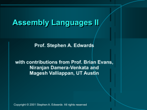 Assembly Languages II