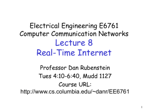 Lecture 8 Real-Time Internet Electrical Engineering E6761 Computer Communication Networks