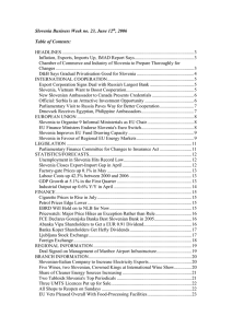 Slovenia Business Week no. 23, June 12 , 2006  Table of Contents: